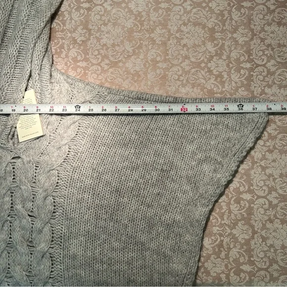 Cocogio ~new~Chunky Lightweight Cable Knit Hoodie Poncho - Picture 11 of 12